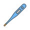 Electronic thermometer color icon