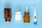 Electronic thermometer and pills bottles