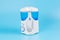 Electronic Tooth Irrigator for personal home usage on blue background
