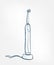 Electronic toothbrush line vector clip art isolated cosmetics