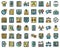 Electronic voiting icons set vector flat