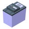 Electronic voiting locked box icon isometric vector. Election vote