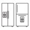 Electronic whirlpool refrigerators or fridge line art icon for apps or websites