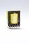 Electronics Concepts. Closeup Image of Powerful Alternative Current Voltage Transformer in Yellow Isolation