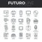 Electronics and Devices Futuro Line Icons Set