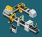 Electronics Factory Equipment Staff Isometric Composition