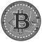 Electronics finance money symbol. Silver Bitcoin