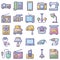 Electronics Isolated Vector Icons set every single icon can easily modify