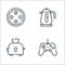 Electronics line icons. linear set. quality vector line set such as game controller, toaster, kettle