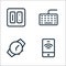 Electronics line icons. linear set. quality vector line set such as smartphone, watch, keyboard