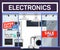 Electronics sale flat banner vector template