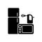 Electronics store black glyph icon