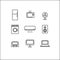 electronics vector icons set, white background, vector