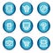 Electronics web icons, blue glossy sphere series