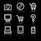 Electronics white contour web icons