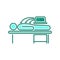 Electrotherapy line color icon. Physiotherapy, acupuncture