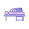 Electrotherapy line color icon. Physiotherapy, acupuncture, rehabilitation. Isolated vector element. Outline pictogram