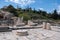 Elefsina Archaeological Site destination Attica Greece. Great Propylaea Gateway Eleusinian Mysteries
