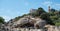 Elefsina Panagia old Orthodox Church and Pluto double cave at Archaeological Site, Attica Greece