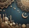 Elegance and beautiful ramadan template, ramadan ornaments, Islamic elements, crescent moon, mosque, stars