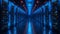 The elegance of data storage: server racks emitting calming, blue radiance