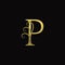 Elegance Golden Luxurious Letter P logo