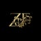 Elegance Luxury deco letter Z and F, ZF golden logo vector design, alphabet font initial in art decorative style