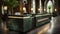 Elegance and Luxury: The Marble Hotel Reception Desk Welcoming Guests, Generative AI