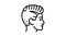 elegance man hairstyle line icon animation