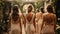 Elegance in Nature: Bridal Party in an Enchanting Garden