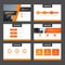 Elegance orange presentation templates Infographic elements flat design set for brochure