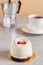 Elegance pastry dessert with raspberries