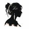 Elegance in Shadows: AI-Generated Black Silhouette of a Woman