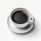 Elegance in Simplicity: A White Cup of Black Coffee on a White Table