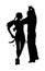 Elegance tango Latino dancers vector silhouette isolated on white background. Dancing couple. Partner dance salsa.