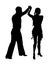 Elegance tango Latino dancers vector silhouette isolated on white background. Dancing couple. Partner dance salsa.