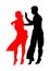 Elegance tango Latino dancers vector silhouette isolated on white background. Dancing couple. Partner dance salsa, woman and man.