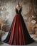 Elegance unveiled: a captivating display of a beautiful, luxurious evening gown gracefully adorning a mannequin