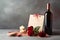 Elegance and Warmth: Blank Letter, Rose, Wine Bottle, Cookies, and Candles (AI Generated)