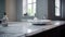 Elegance white marble bathroom countertop