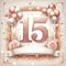Elegant 15th Birthday Graphic in Rose Gold with Copyspace