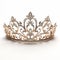 Elegant 18k Rose Gold And Diamond Queen Crown Tiara