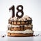 Elegant 18th Birthday Cake With Number 18 Frosting