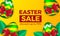Elegant 3D green egg decoration with red ribbon for gift sale easter event