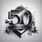 Elegant 50th Birthday Monochrome Design with Copyspace