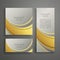 elegant abstract premium card or banner design in gold and silver color