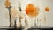 Elegant Abstraction: Woman With Orange Balloons In Andreas Rocha Style