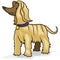 Elegant Afghan Hound Ready for Grooming, Vector Illustration