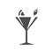 Elegant alcohol cocktail goblet with citrus slice and olive bar restaurant menu vintage icon vector
