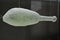 Elegant ancient light green glass fish shaped bottle hanged on strings